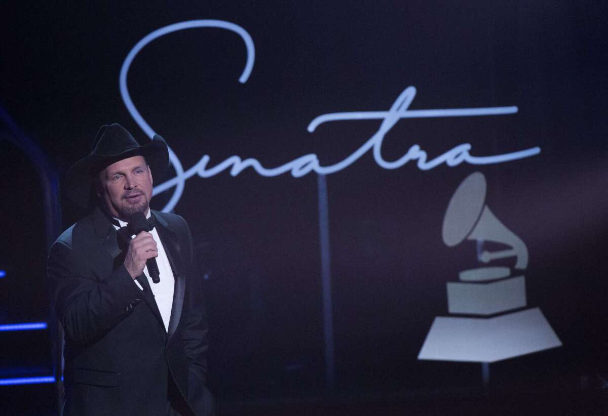 Garth Brooks performs at the Dec. 2 taping of "Sinatra 100: An All-Star Grammy Concert" in Las Vegas. The two-hour special airs Sunday on CBS.
