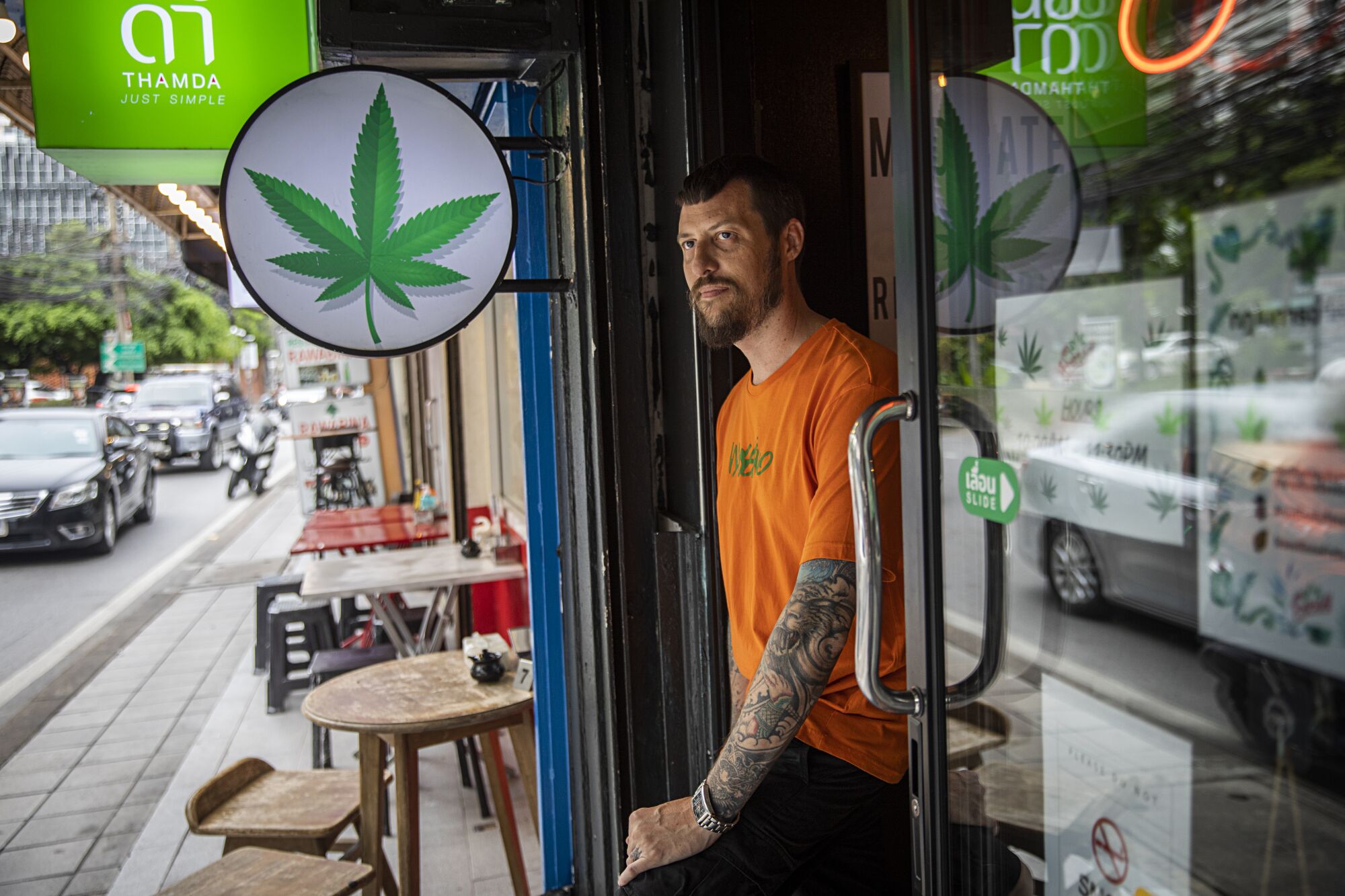Colin Stevens, owner of Sensii, a marijuana dispensary in Bangkok's Asoke neighborhood