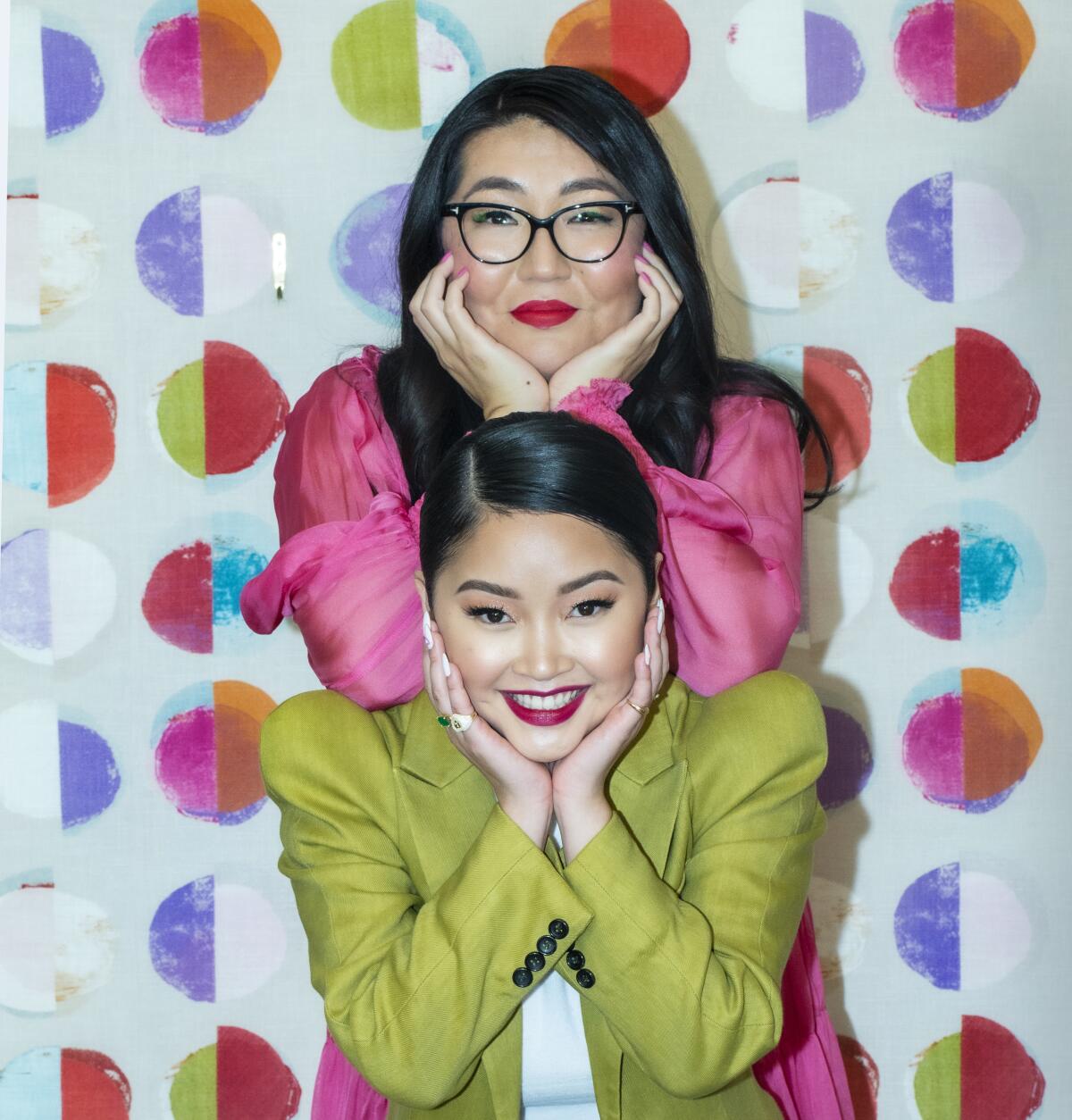 "To All The Boys 2," filmed back to back with a third installment based on the bestselling YA novels, follows teen heroine Lara Jean (Lana Condor, below, with author Jenny Han) into uncharted emotional territory.
