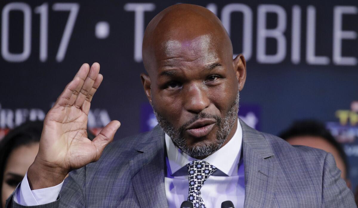 Bernard Hopkins speaks during a news conference on Wednesday n Las Vegas.