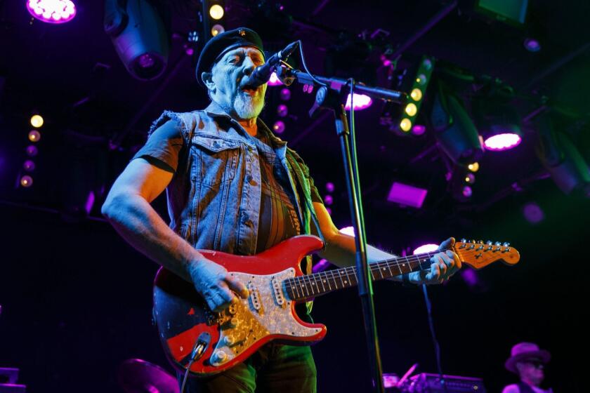 Singer and guitarist Richard Thompson performs at The Teragram Ballroom on Tuesday, February 19, 2019 in Los Angeles, Calif. (Patrick T. Fallon/ For The Los Angeles Times)