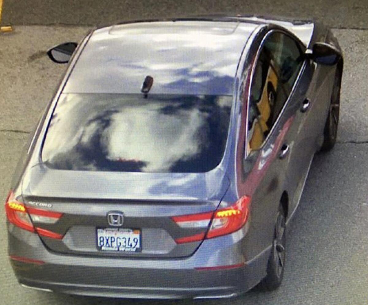Justin was in his parents' car, a 2021 gray Honda Accord with California licence plate 8XPG349, when it was stolen.