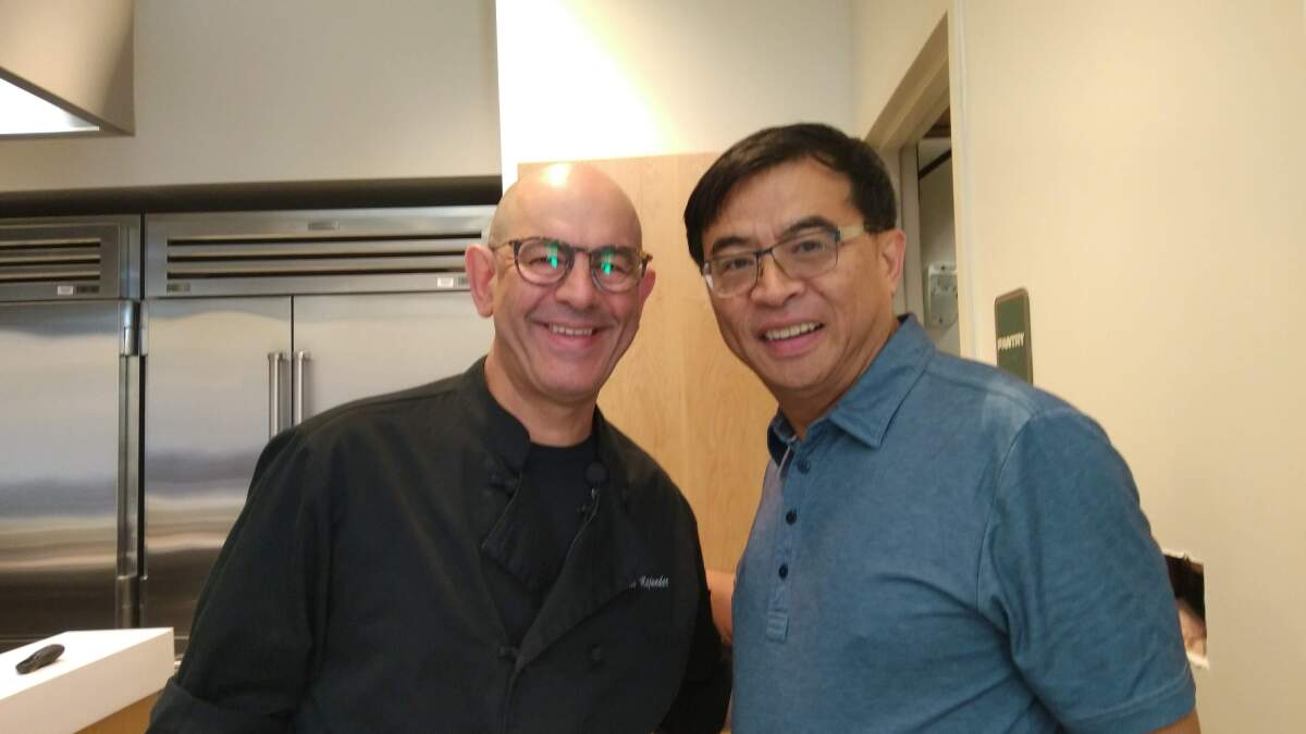 Dr. Yong Chen (right) with food and travel writer Simon Majumdar.