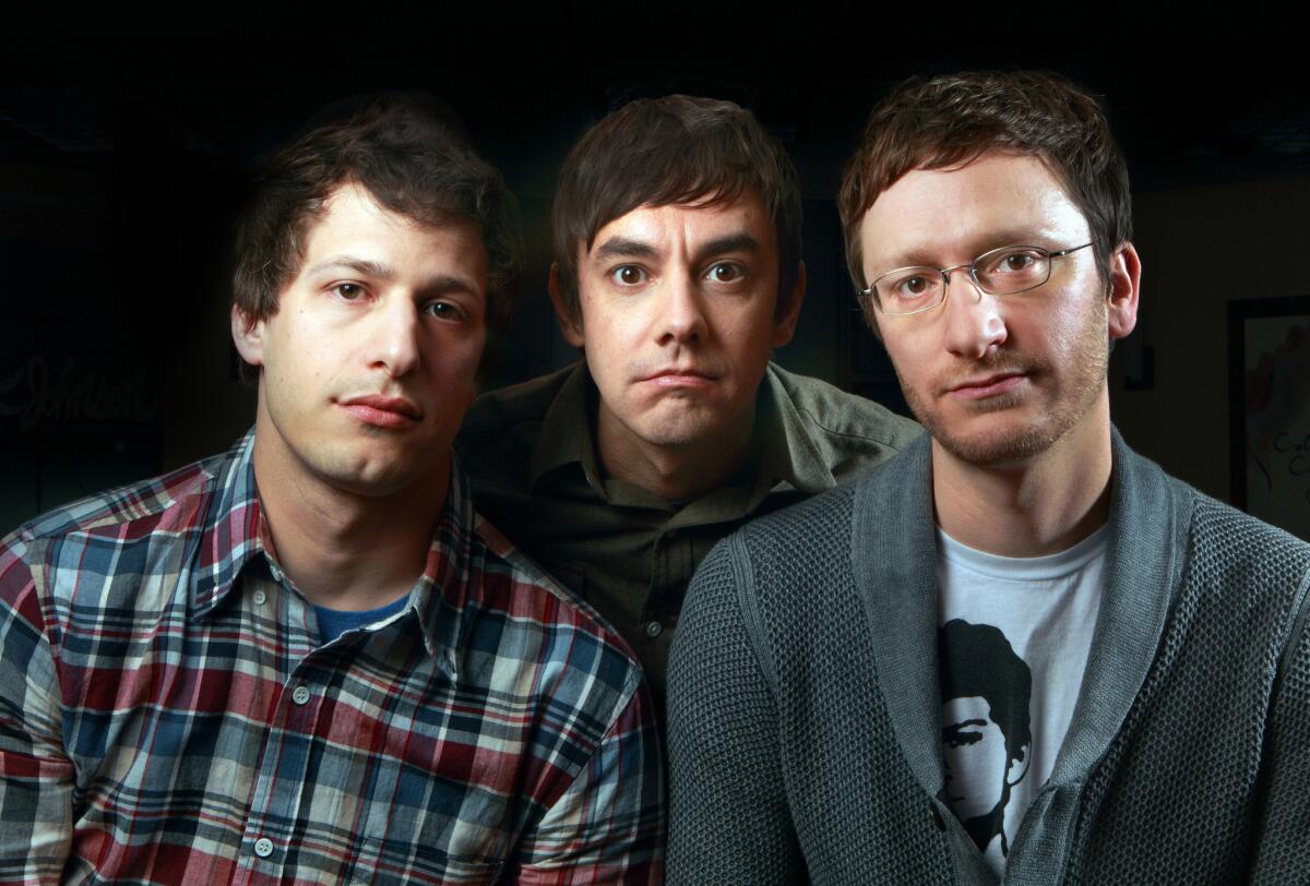 The Lonely Island comedy troupe stars, from left, Andy Samberg, Jorma Taccone and Akiva Schaffer.