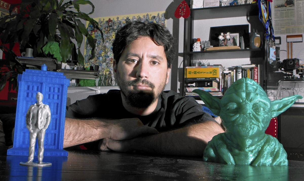 Diego Porqueras is the owner of Deezmaker, a 3-D printing company in Pasadena. Porqueras started his business through crowd-source funding on Kickstarter.