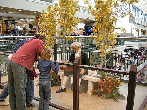 Visitors to Scheels sporting goods store in Sparks, Nev., watch an animatronic Thomas Jefferson talk about the Declaration of Independence. This 295,000-square-foot retail behemoth is more amusement park than sporting goods store -- with a talking president to boot.