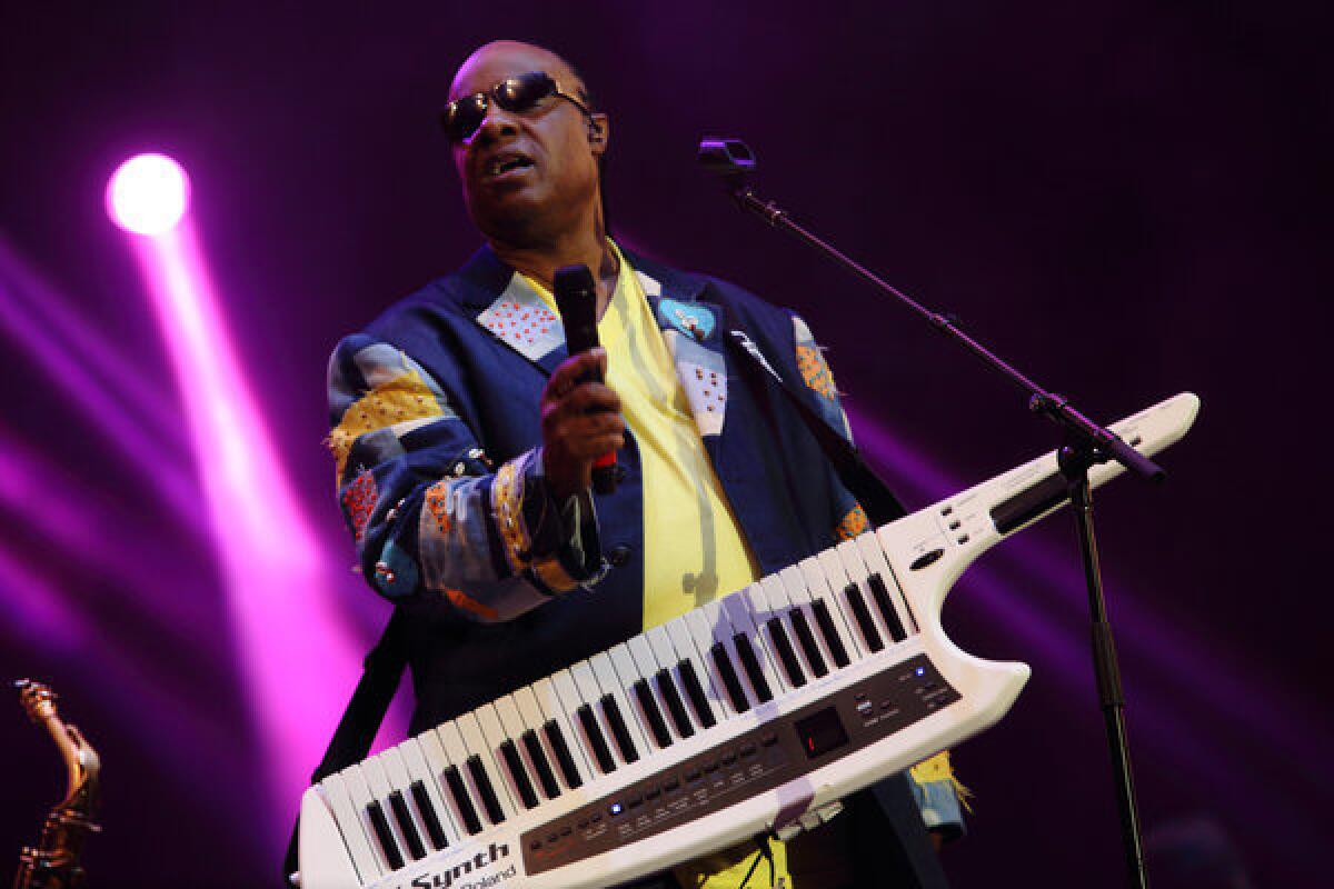 In this May 19, 2013 file photo, Stevie Wonder performs at The Hangout Festival in Gulf Shores, Ala.
