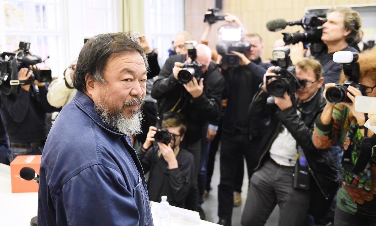 Chinese artist Ai Weiwei at the University of Fine Arts in Berlin.