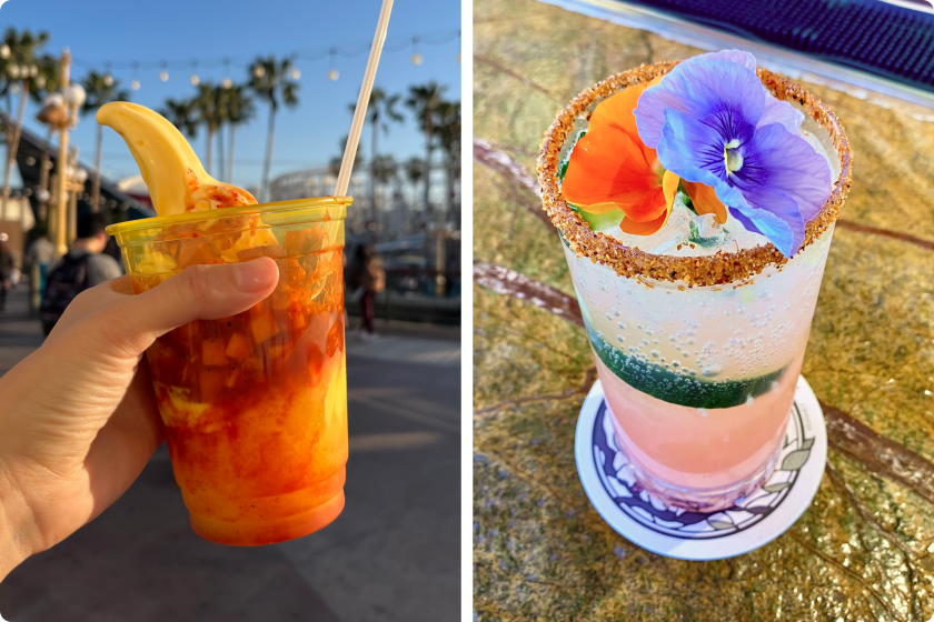 2 framed photographs of Disneyland drinks