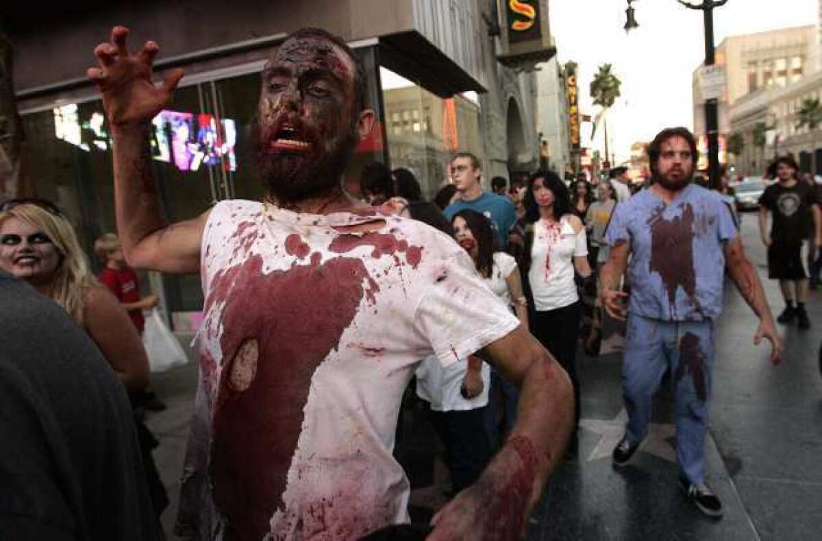 Zombies take over Hollywood Boulevard in a 2009 zombie walk. Would you be ready if they came to your neighborhood?