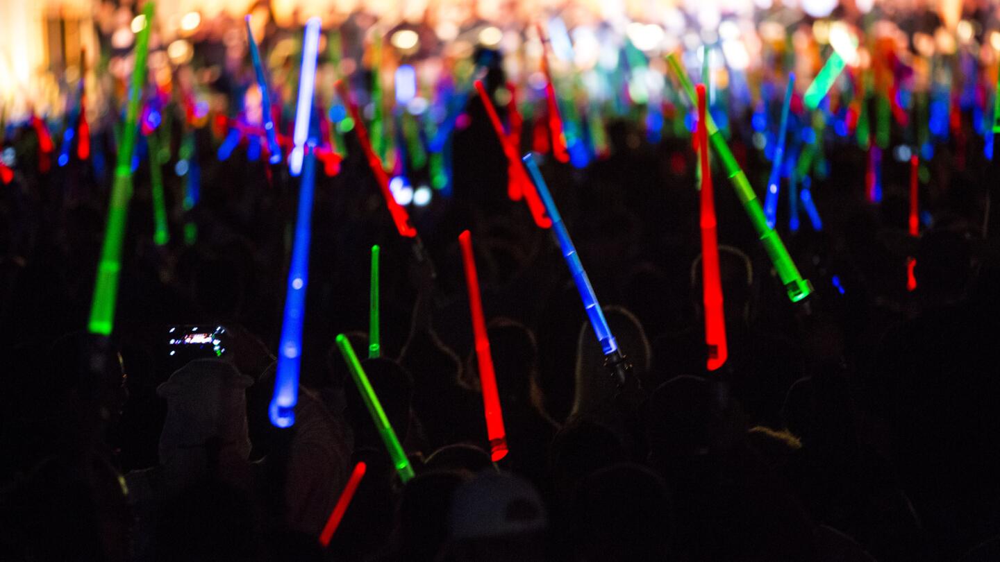 The San Diego Symphony performs music from "Star Wars" during a concert at the Embarcadero Marina Park South at the 2015 Comic-Con.