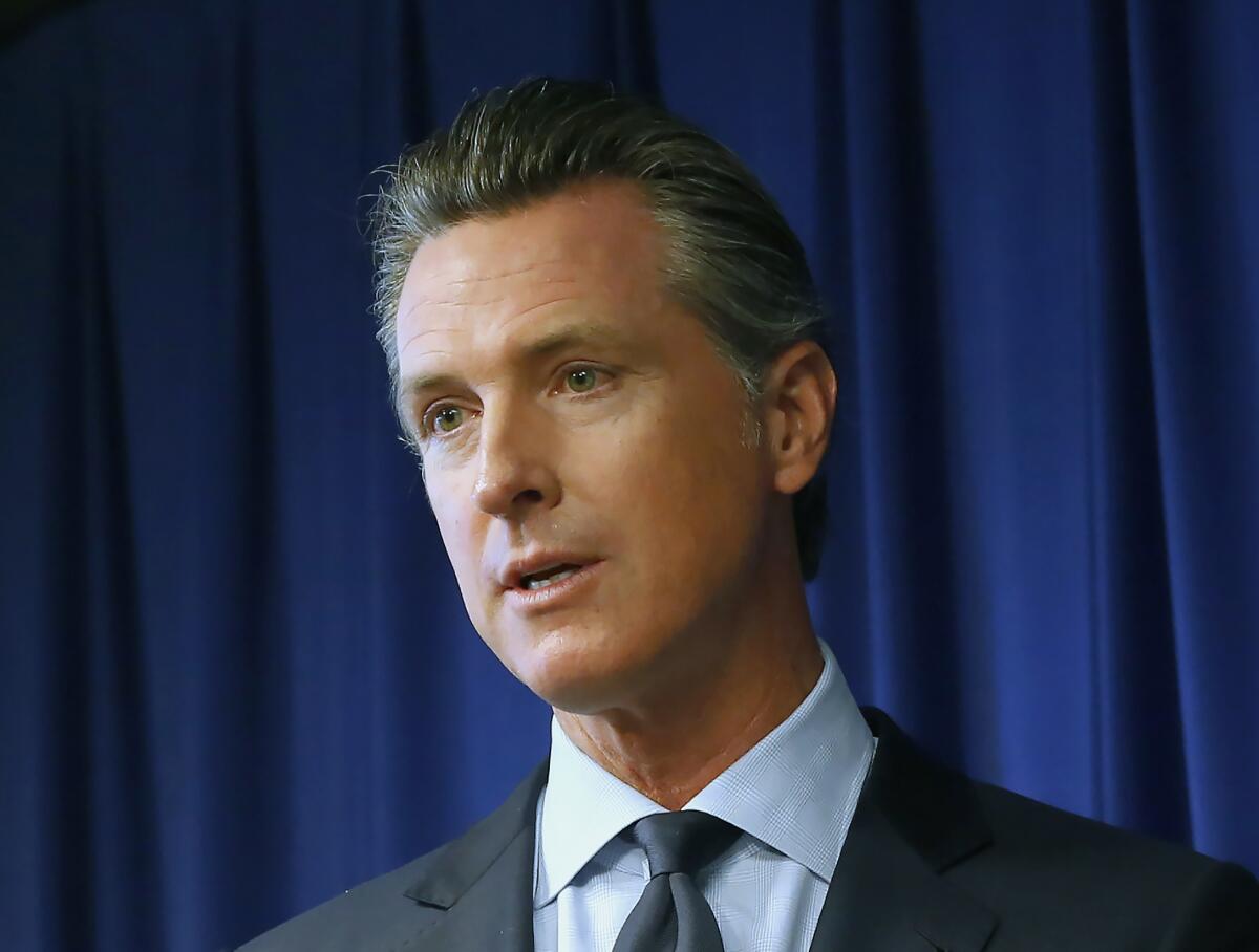 Gov. Gavin Newsom speaks at a news conference on Sept. 18, 2019.