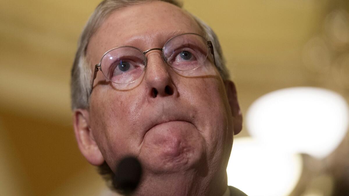 A spokesman for Mitch McConnell says the Senate majority leader tripped outside his home in Kentucky and suffered a shoulder fracture.