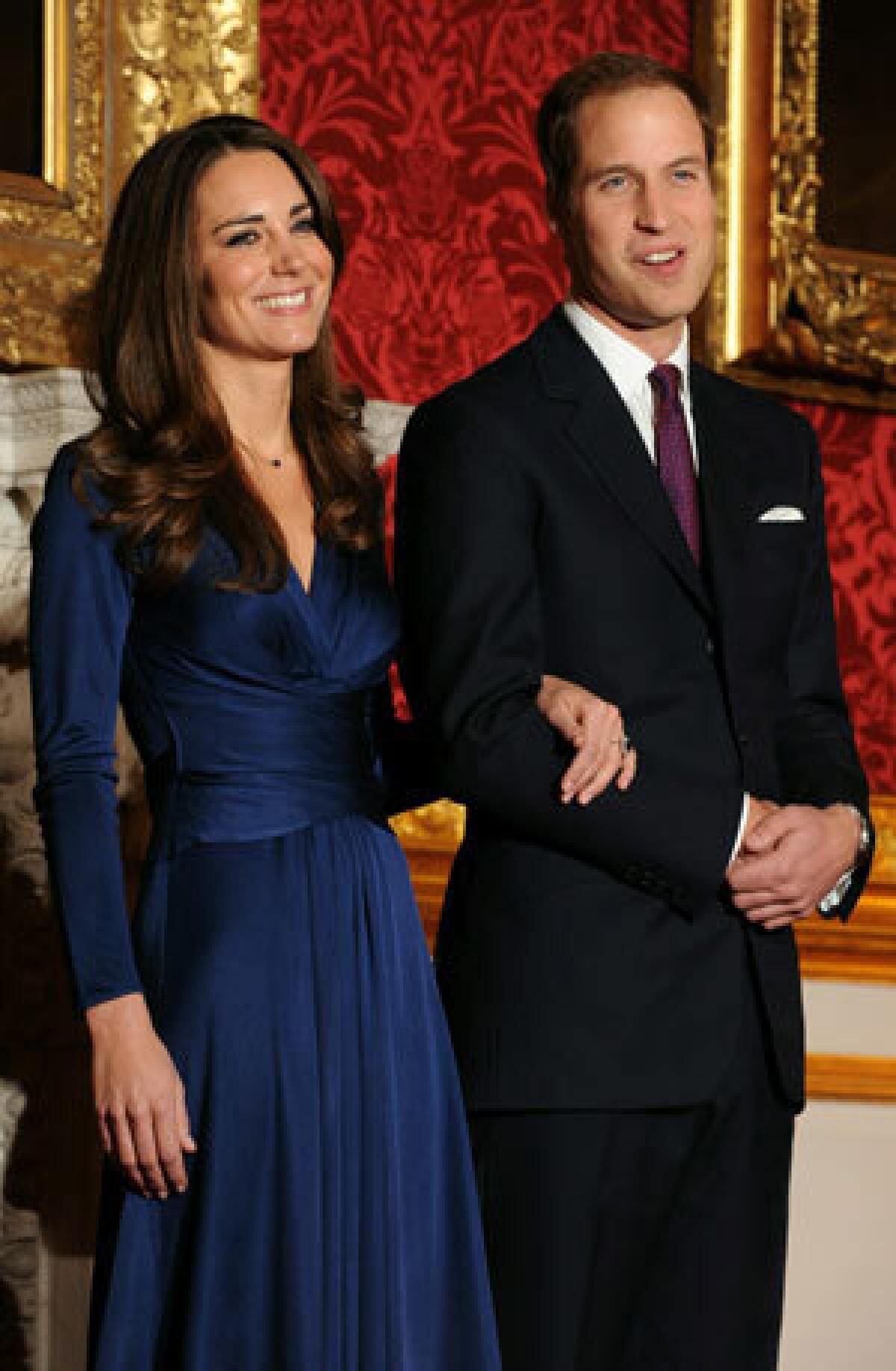 Kate Middleton and Prince William announce their engagement.