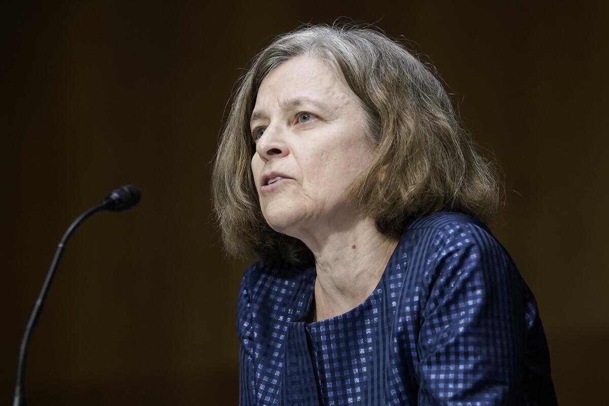 Sarah Bloom Raskin, a nominee to be the Federal Reserve's Board of Governors vice chair for supervision