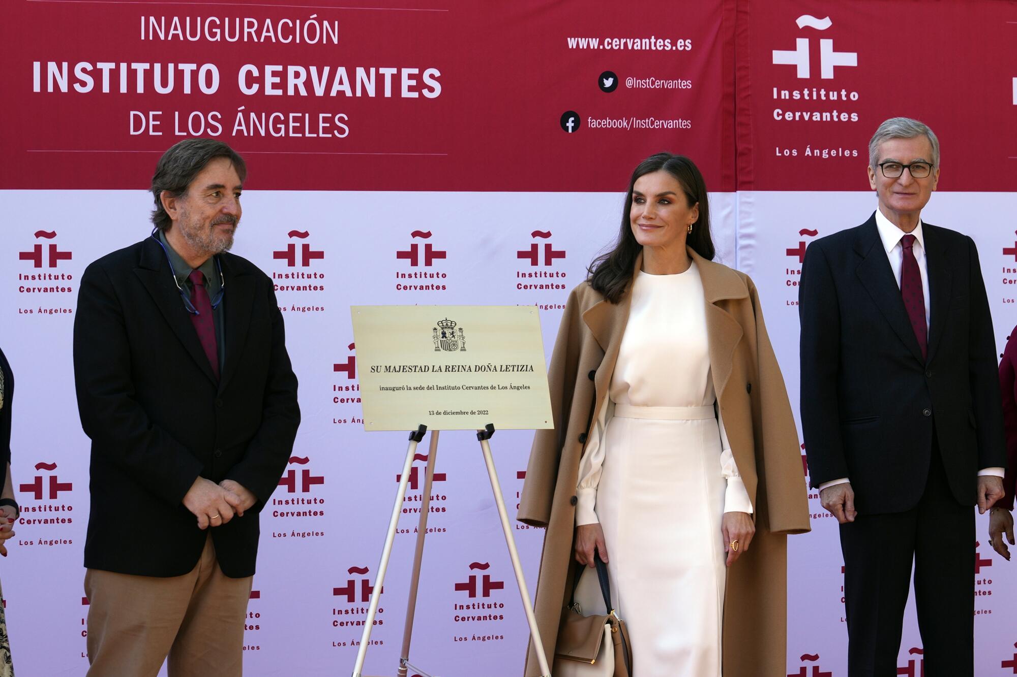 La reina Letizia de Espaa durante la inauguración del Instituto Cervantes de Los ngeles, el martes 13 de diciembre 