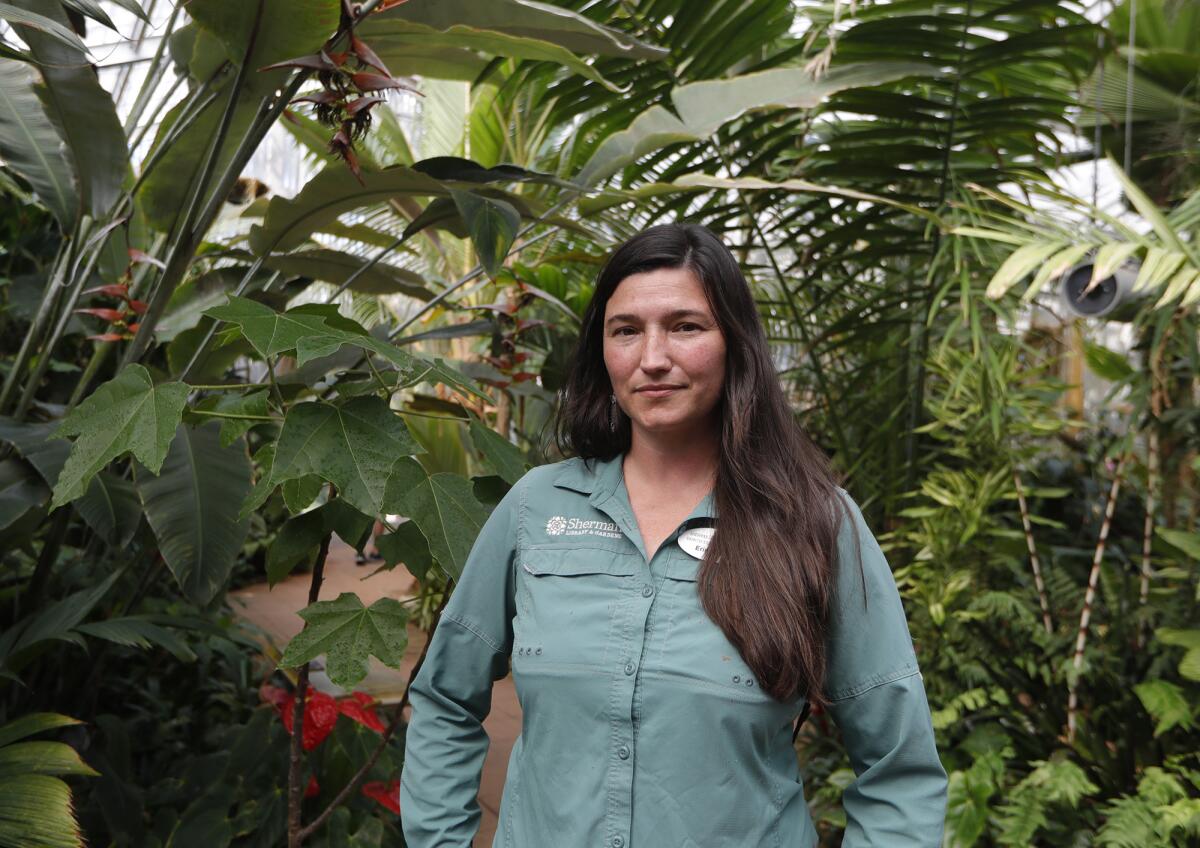 Erin Aguiar is pictured at Sherman Library and Gardens in Corona del Mar.