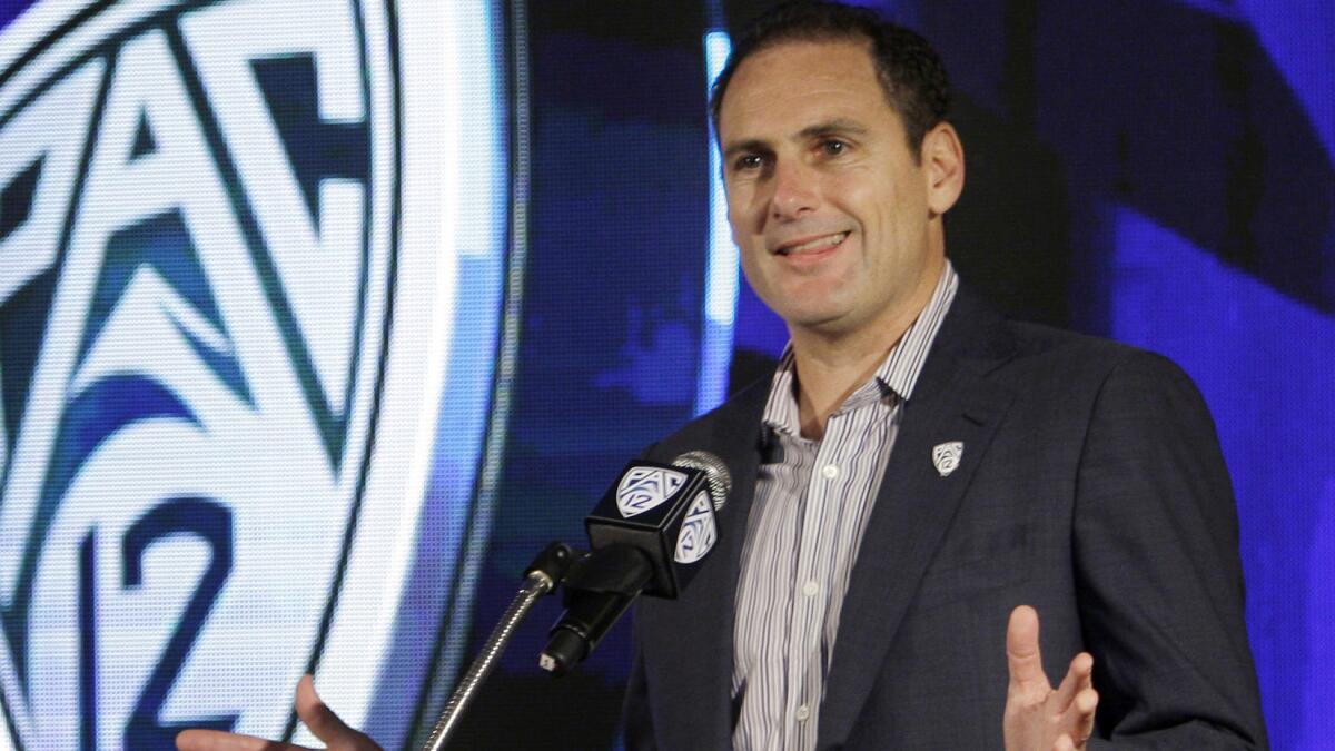Pac-12 Commissioner Larry Scott says the conference's football title games could be held at Levi Stadium in Santa Clara.