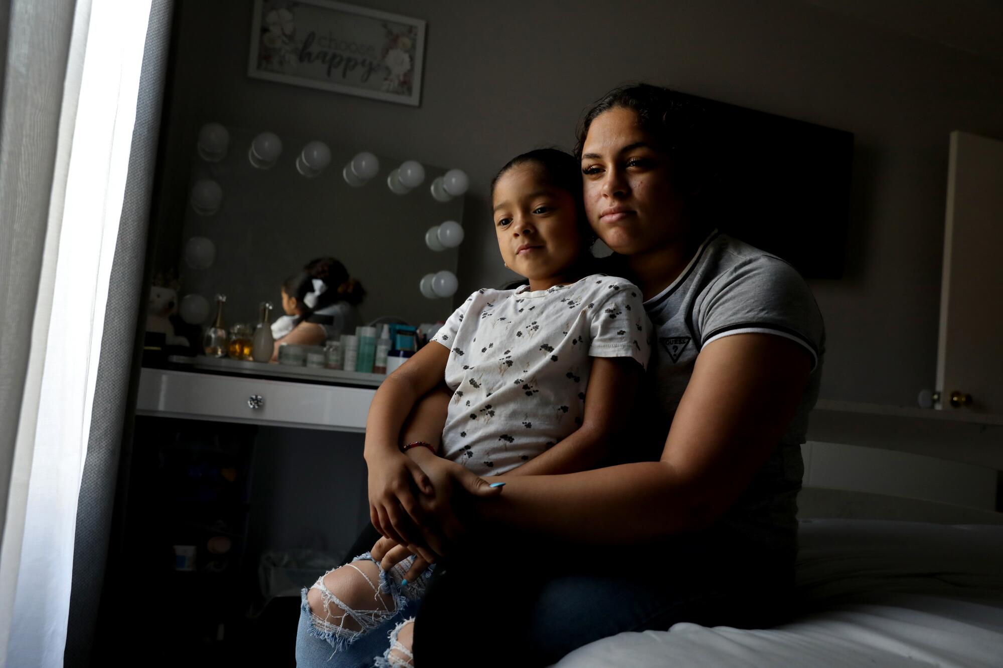 Gabriela Disla, 24, with her daughter Gabriana  Vasquez, 5, at their  apartment.