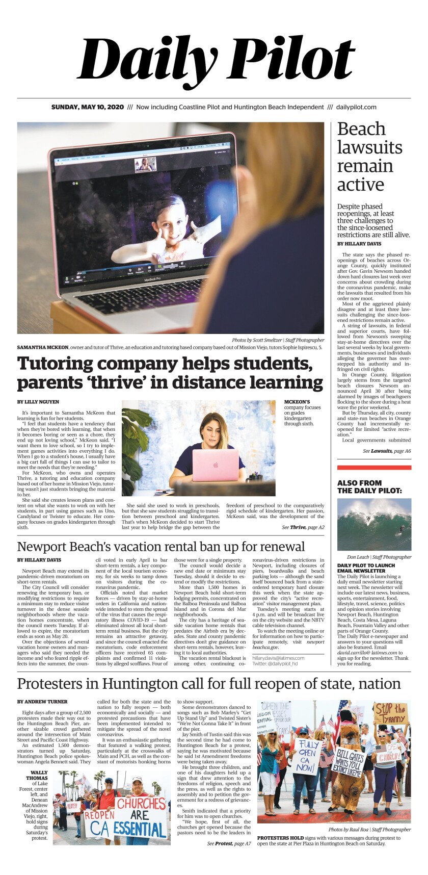 Daily Pilot e-Newspaper: Sunday, May 10, 2020 - Los Angeles Times