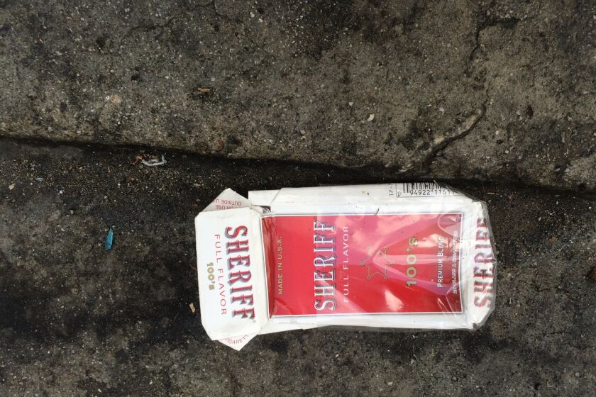 An empty pack of Sheriffs, a cigarette of choice on Skid Row.