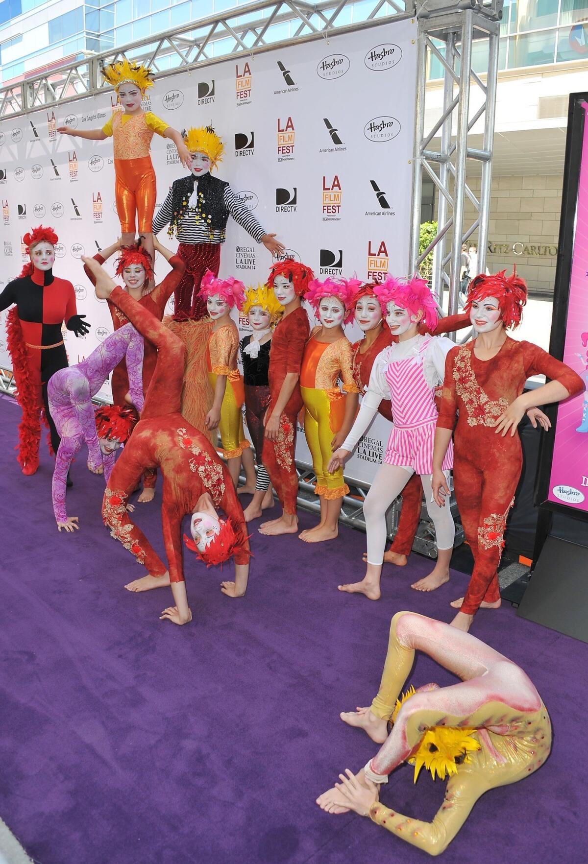 Le Petit Cirque members the 2013 Los Angeles Film Festival Premiere of Hasbro Studios' "My Little Pony Equestria Girls."