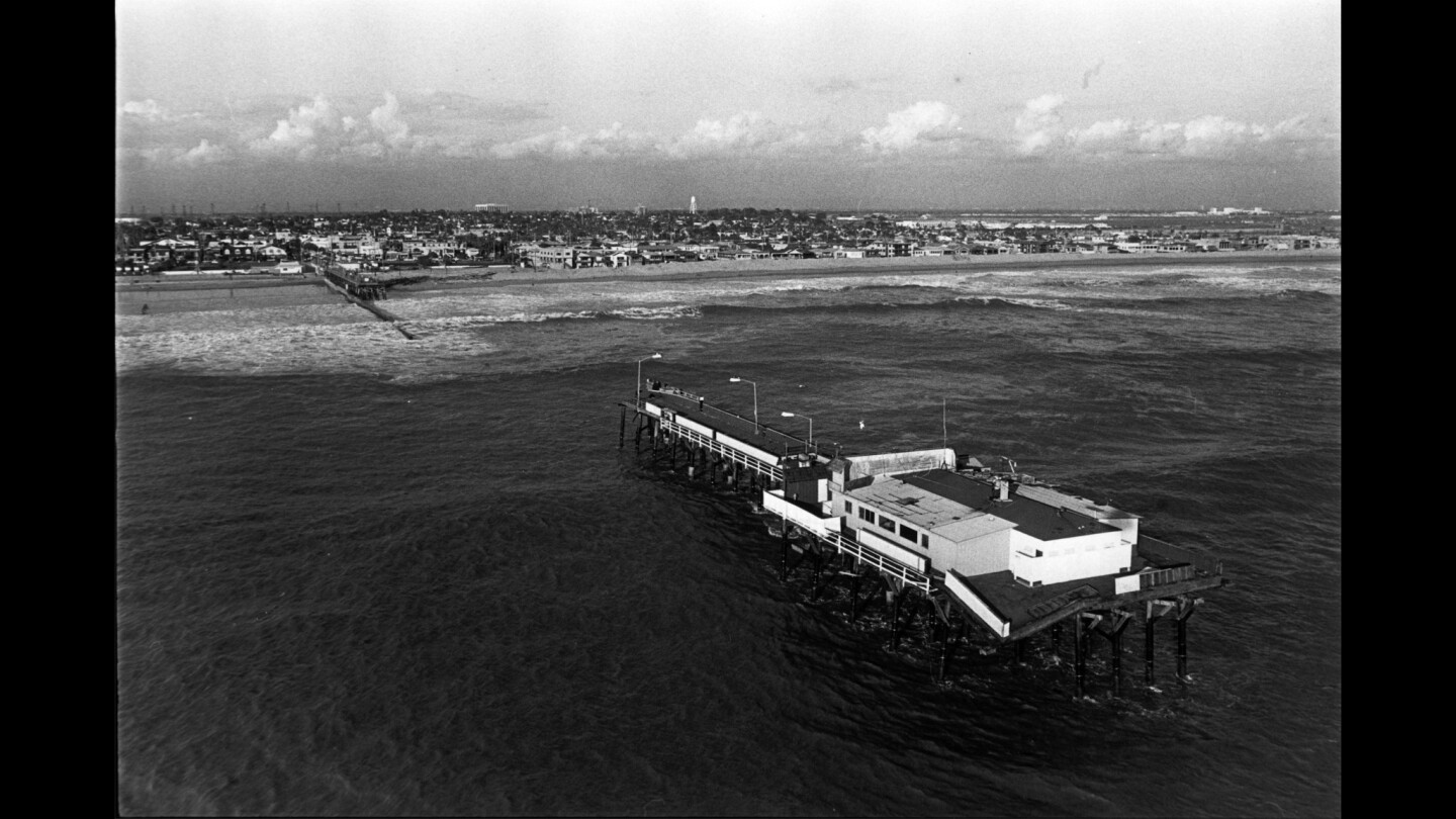 The Seal Beach Municipal Pier was destroyed during the winter of 1982-1983.