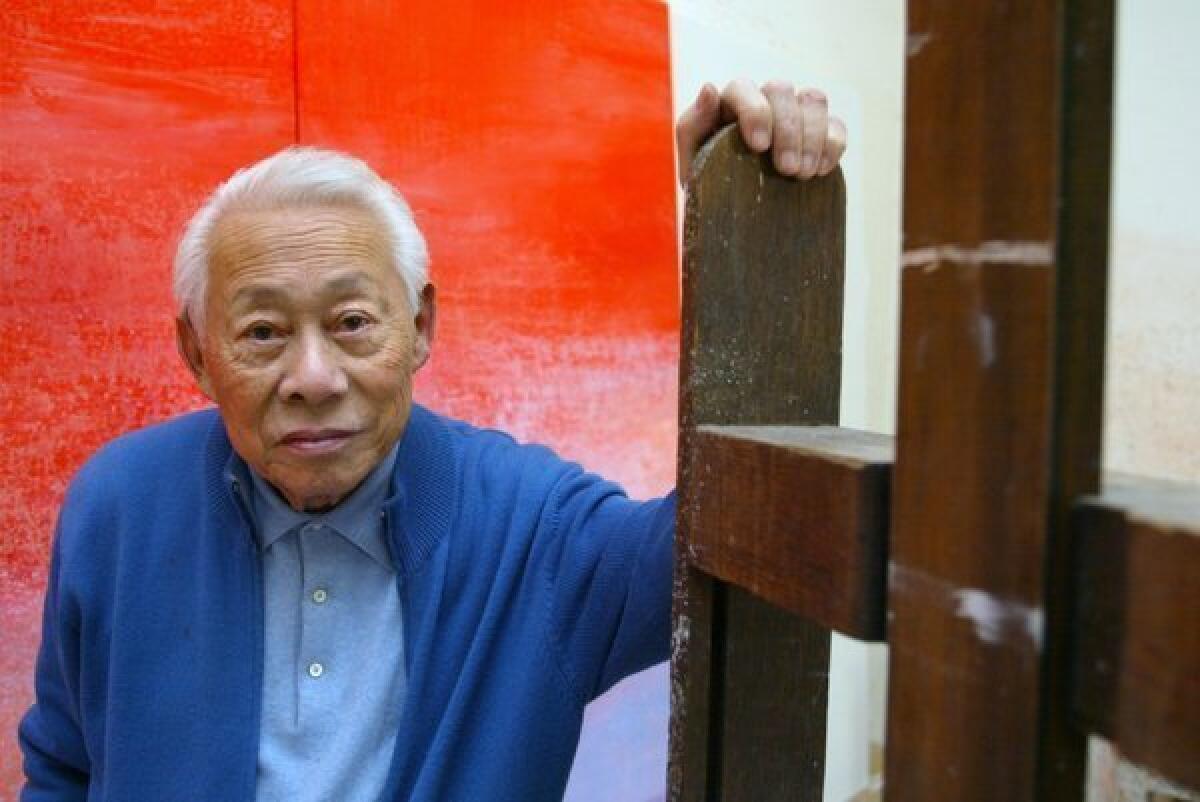 Chinese painter Zao Wou-ki in his workshop.