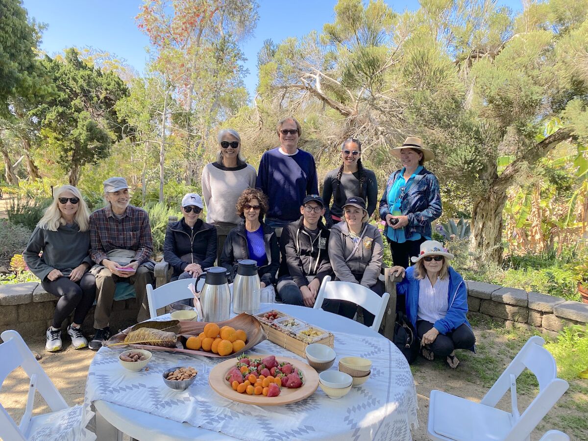 Forest Bathers assembled for treats after the walk.