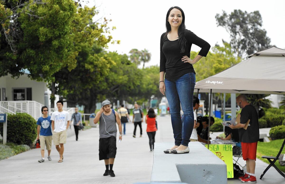 Michelle Mancilla, 20, a student at Cerritos College in Norwalk, plans to transfer to Cal State Fullerton in fall 2016. Cerritos College has increased the rate of success of its Latino students.