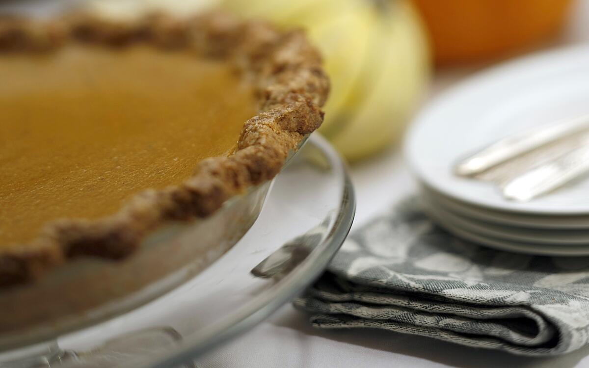 Pumpkin pie with bacon and bourbon crust