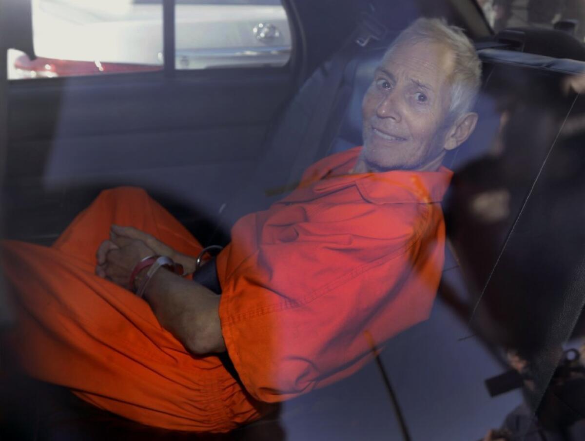 Robert Durst is transported from Orleans Parish Criminal District Court to the Orleans Parish Prison after his arraignment in New Orleans on March 17.