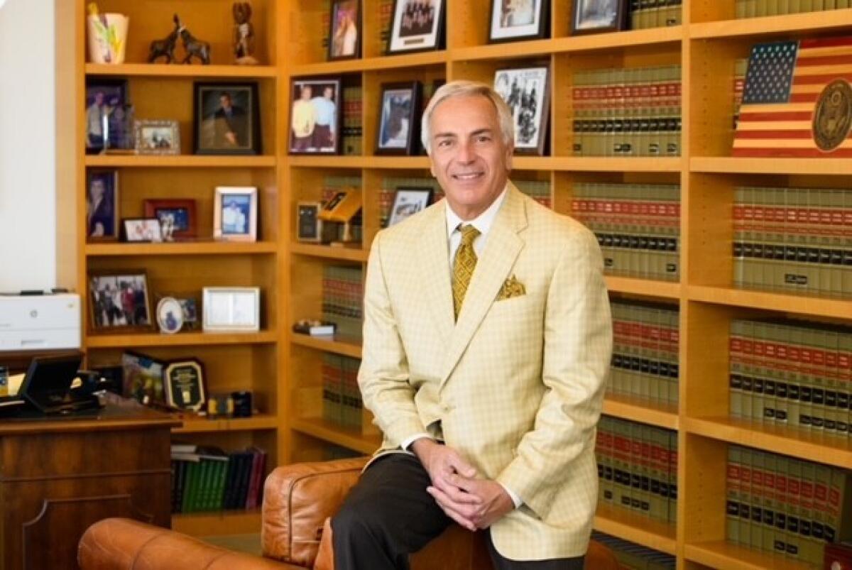 An undated photo of Judge Burns shows him in his chambers at the downtown San Diego federal courthouse.