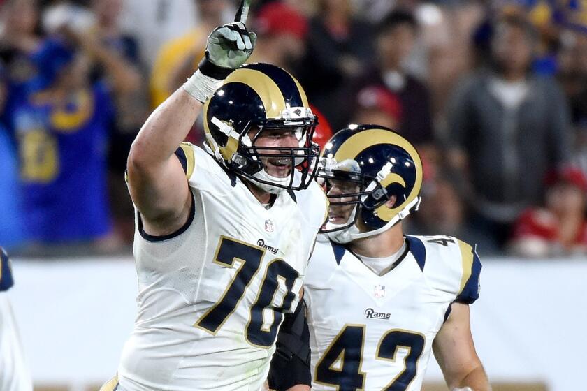 Defensive lineman Morgan Fox (70) will be the next man up for the Rams' depleted defensive line.