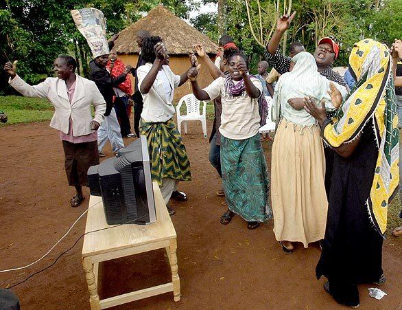 Kenyan Obamas' celebrate victory