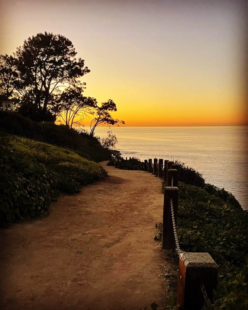 The sun sets over La Jolla's Coast Walk Trail, which has been rehabilitated and maintained by Friends of Coast Walk Trail.