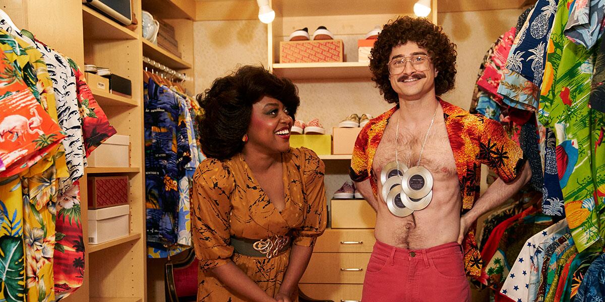 Quinta Brunson as Oprah Winfrey, left, and Daniel Radcliffe as Al Yankovic in "Weird: The Al Yankovic Story"