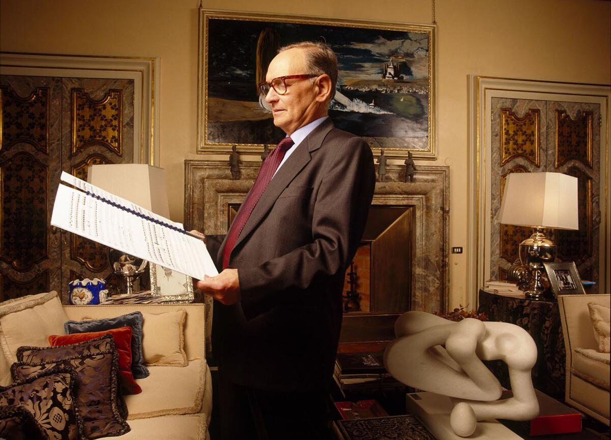 Italian composer Ennio Morricone, shown in 2004, has canceled his June concerts in Los Angeles and New York.