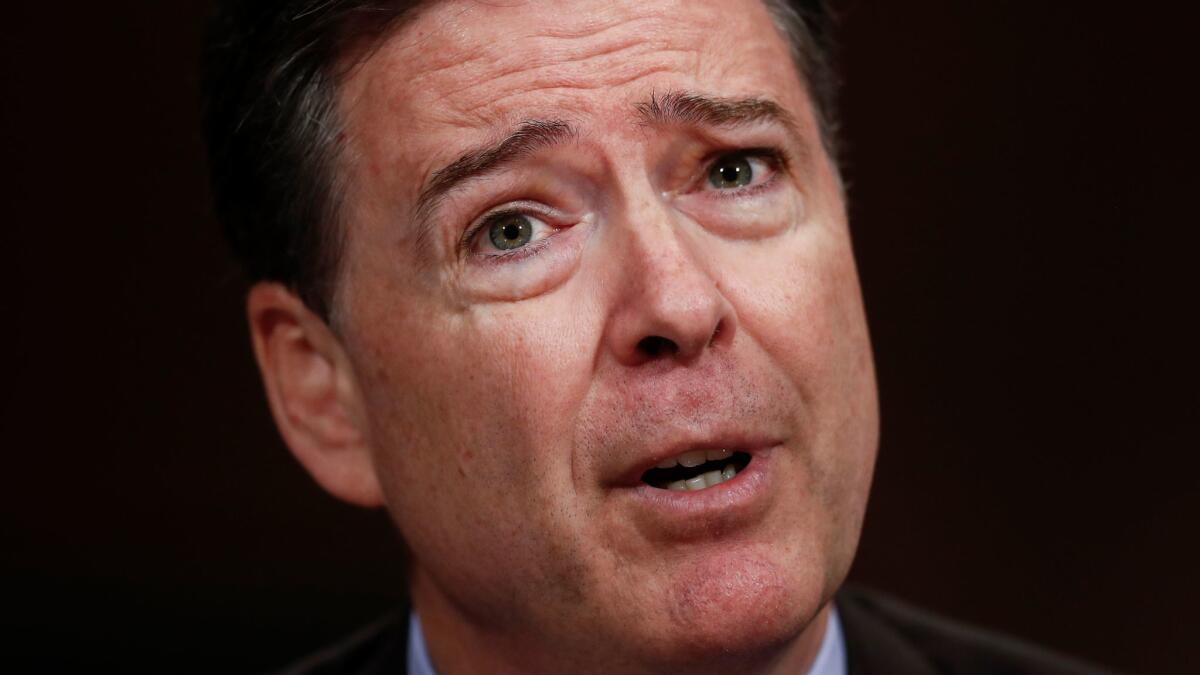 James Comey testifies on Capitol Hill on May 3.