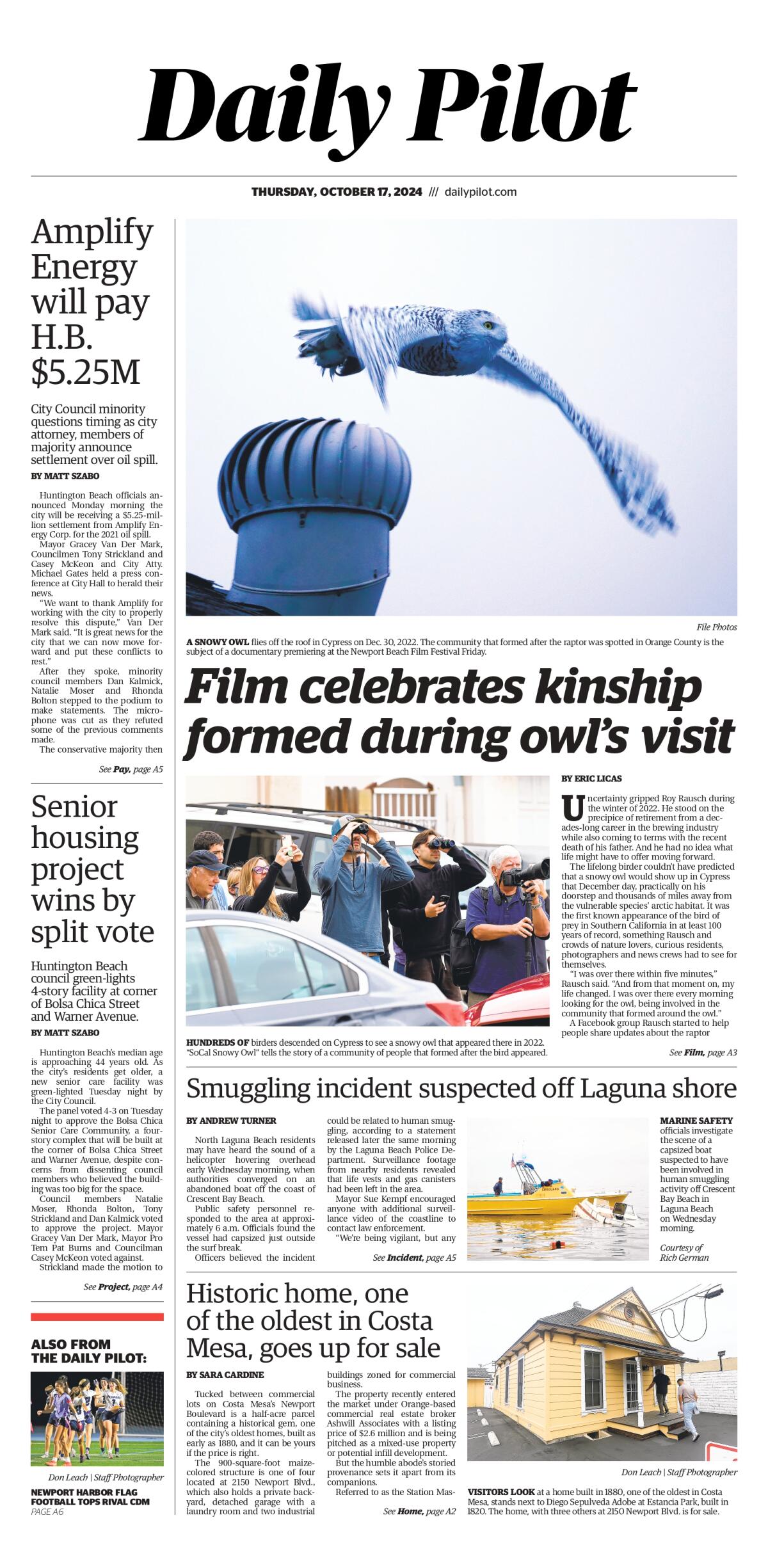 Daily Pilot e-newspaper: Thursday, Oct. 17, 2024 - Los Angeles Times