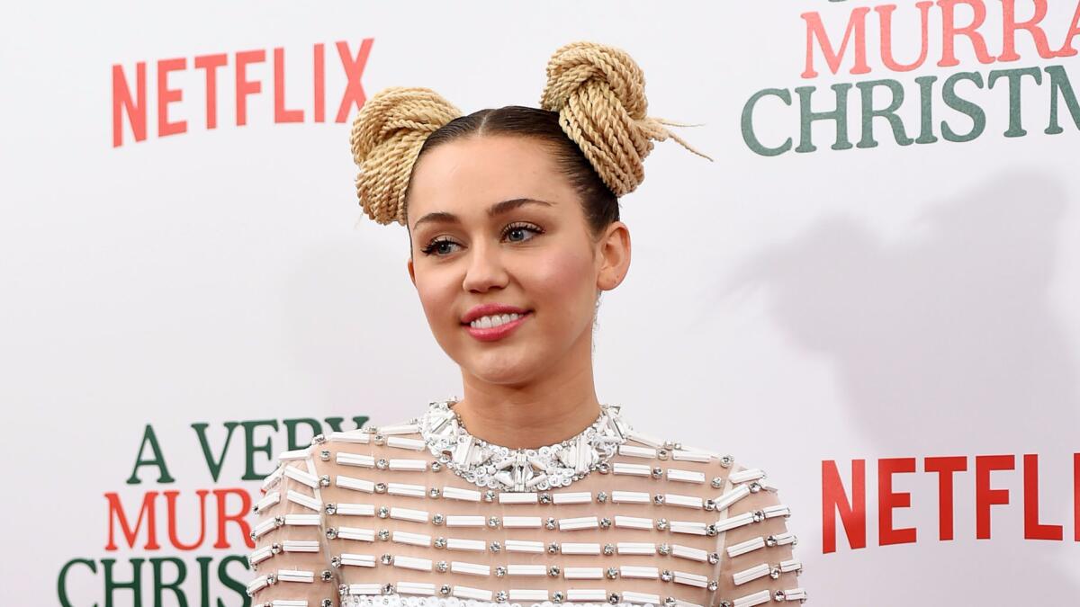 Miley Cyrus on the December 2015 "A Very Murray Christmas" red carpet, which she says was her last.