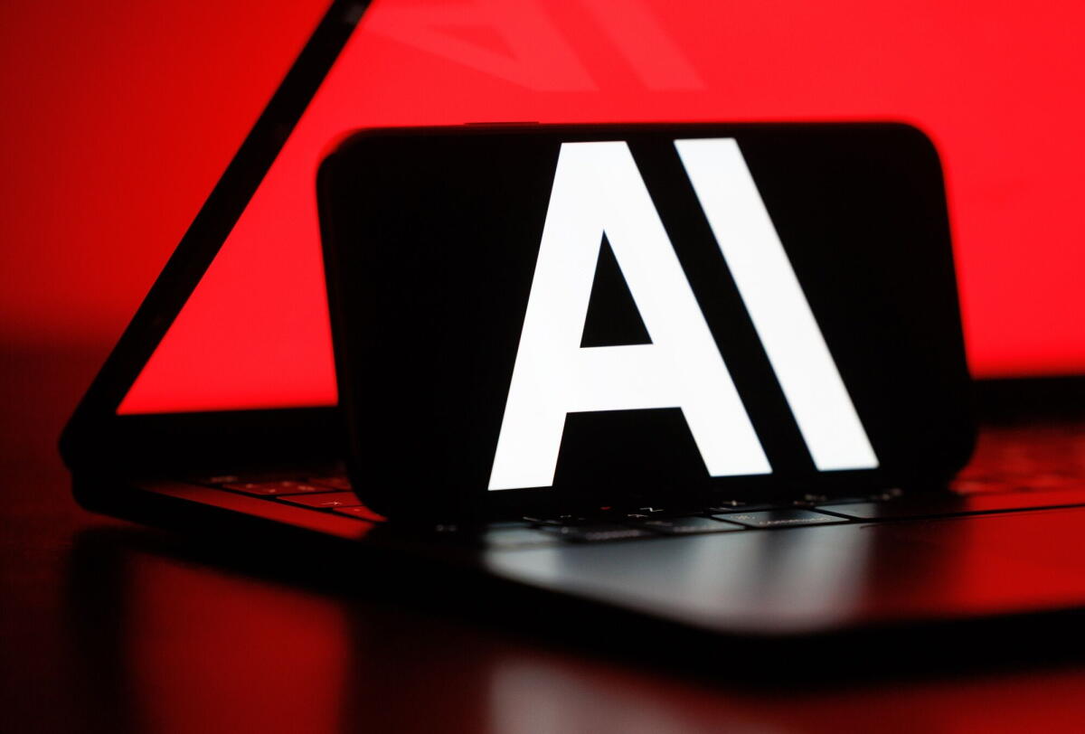 An artificial intelligence symbol on a smartphone.