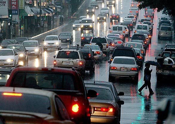 Rainy-day traffic