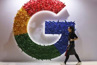 FILE - In this Monday, Nov. 5, 2018 file photo, a woman walks past the logo for Google at the China International Import Expo in Shanghai. France's anti-competition watchdog has decided to fine Google 220 million euros ($268 million) for abusing its “dominant position” in the complex business of online advertising. It said Monday, June 7, 2021 that the move is unprecedented. (AP Photo/Ng Han Guan, File)