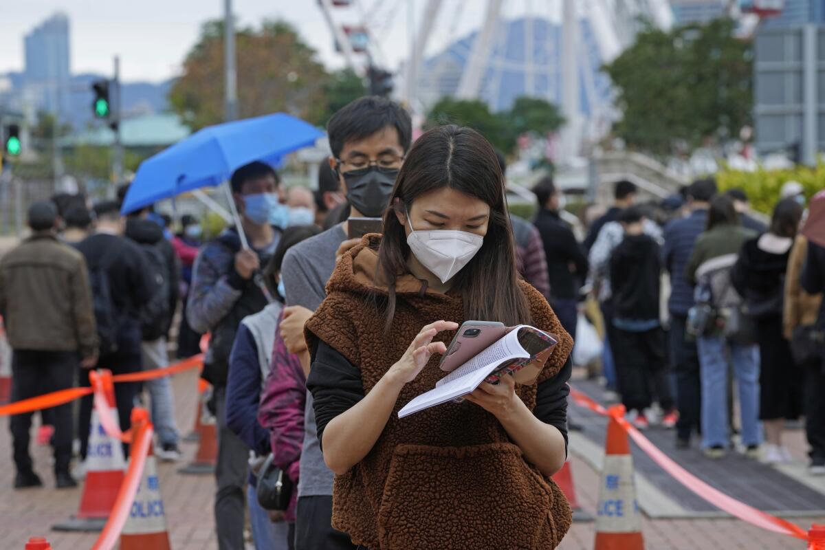 Residents lining up for coronavirus testing