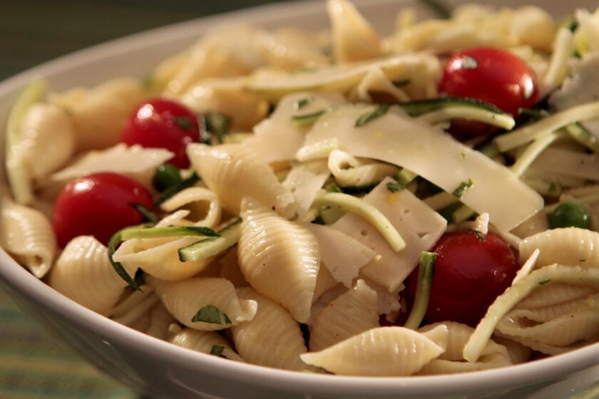 A shell pasta salad with lemon zest is popular at Wolfe's Market in Claremont. Read the recipe »