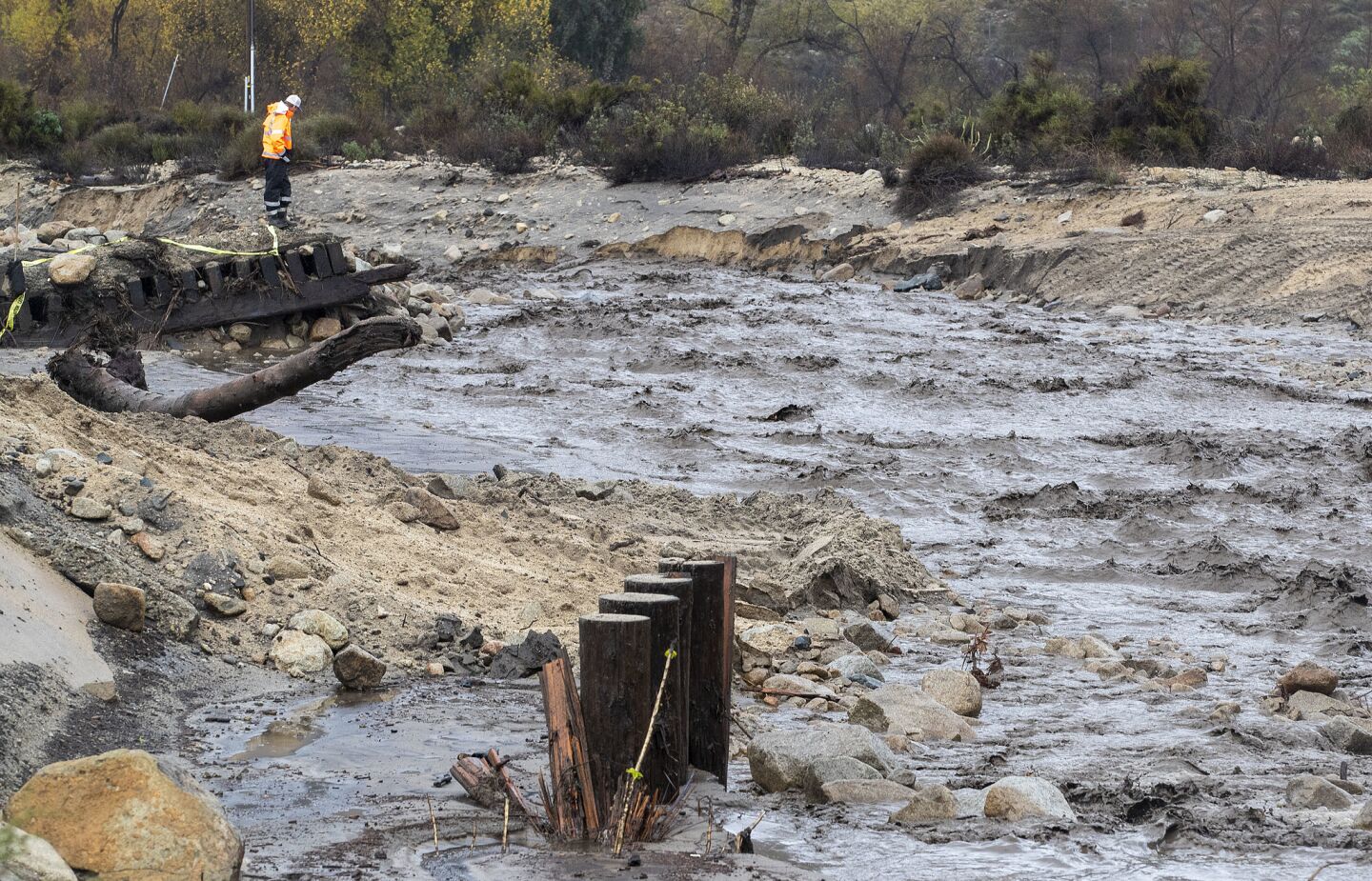 Debris flow in Riverside County
