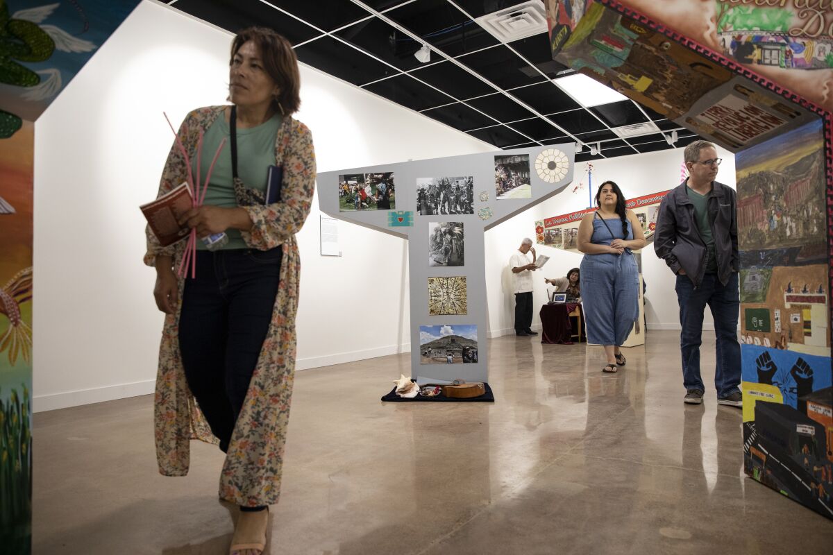 Community members celebrate the opening of the Chicano Park Museum and Cultural Center.