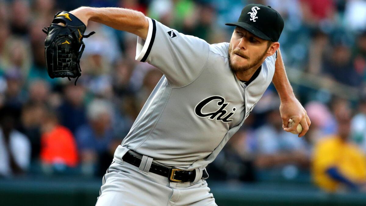 Chris Sale was pulled from his start Saturday, when he would have tried to become baseball's first 15-game winner.