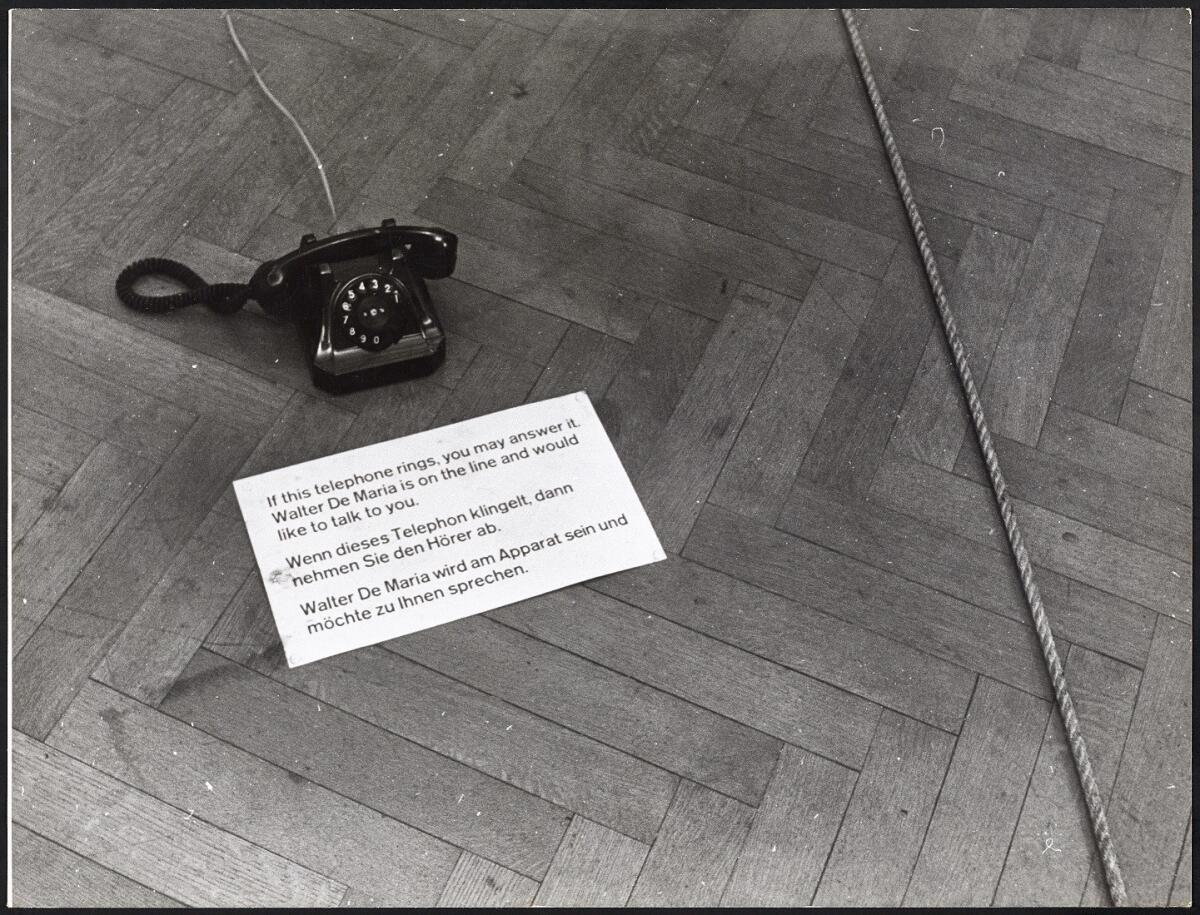 "Art by Telephone," 1969, by Walter De Maria, as installed at the Kunsthalle Bern in 1969.